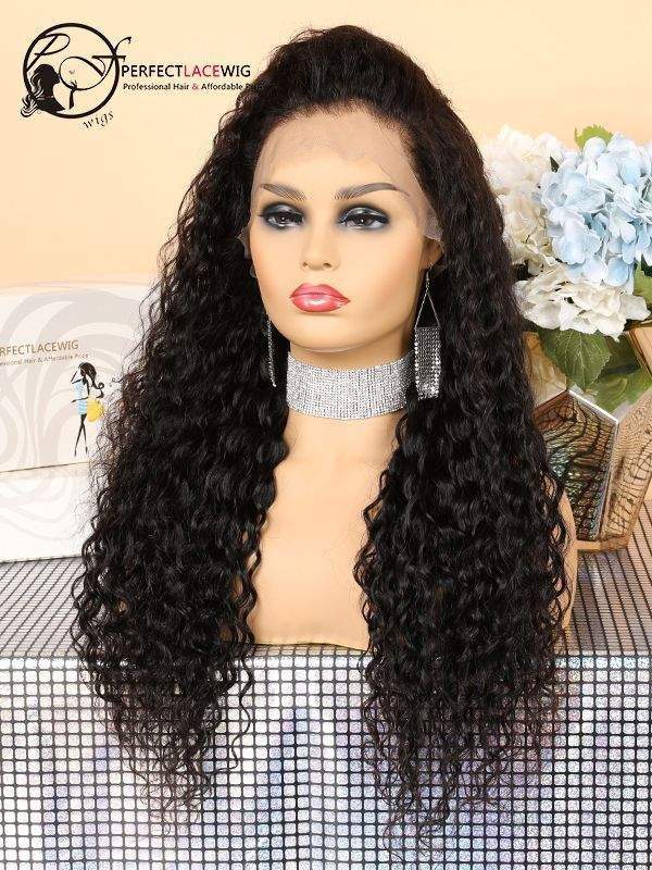 Pre Plucked Human Hair 360 Lace Wig Deep WAVE Natural Color Hair With Baby Hair